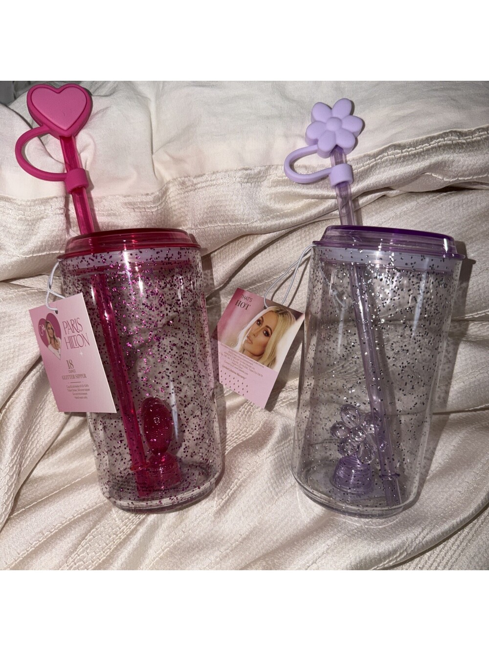 Paris Hilton 18 Ounce Glitter Sipper Set Of 2